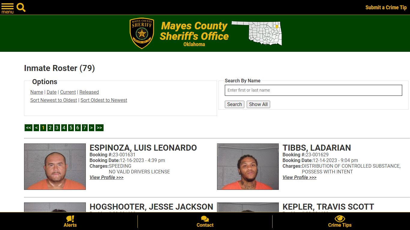 Inmate Roster - Current Inmates Booking Date Descending - Mayes County ...